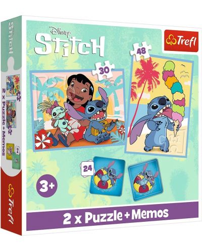 Set slagalice i memo igre Trefl 2 u 1 - Happy Lilo&Stitch day / Disney Lilo&Stitch  - 1